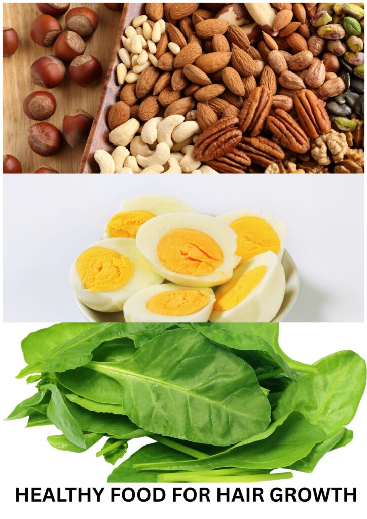 “Healthy foods for strong hair growth – recommended by Krishnaveni Parlour”


